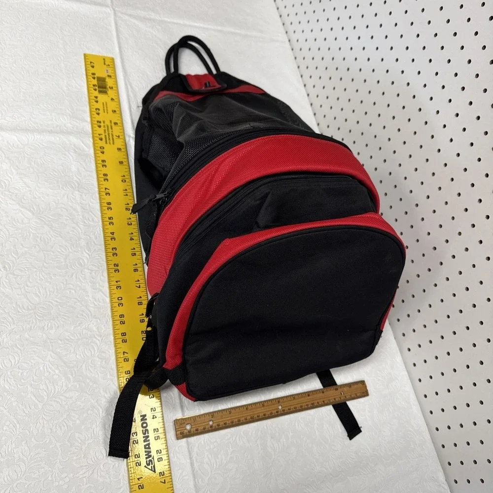 ICECAP‎ Black Red Mesh Insulated Cooler Backpack Lunch Bag Travel Beach Camping